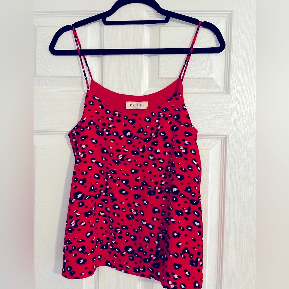 Peach Love California Animal Print Swing Cami Top, Women’s Medium